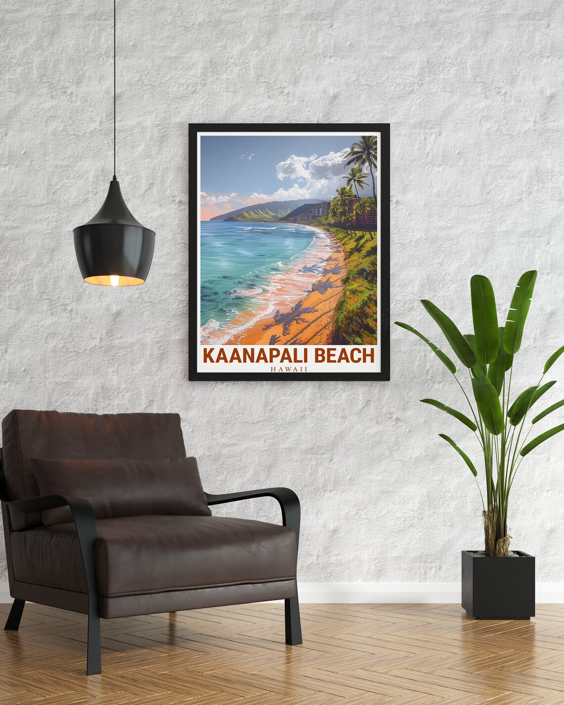 Kaanapali Beach Hawaii Aerial View Of Turquoise Bay And Palms Poster - Image 3
