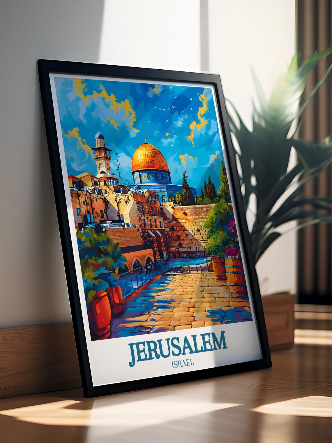 Jerusalem Israel Western Wall Golden Dome Old City Travel Poster - Image 3