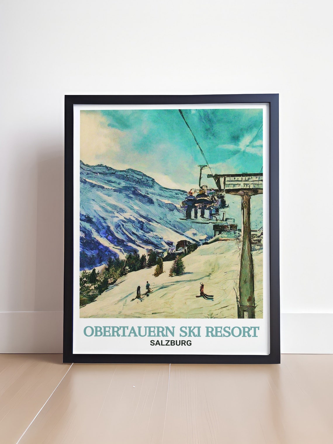 Obertauern Ski Resort Travel Poster Edelweissbahn Chairlift Decor Edelweissbahn Chairlift Poster Obertauern Ski Resort Print - Image 4
