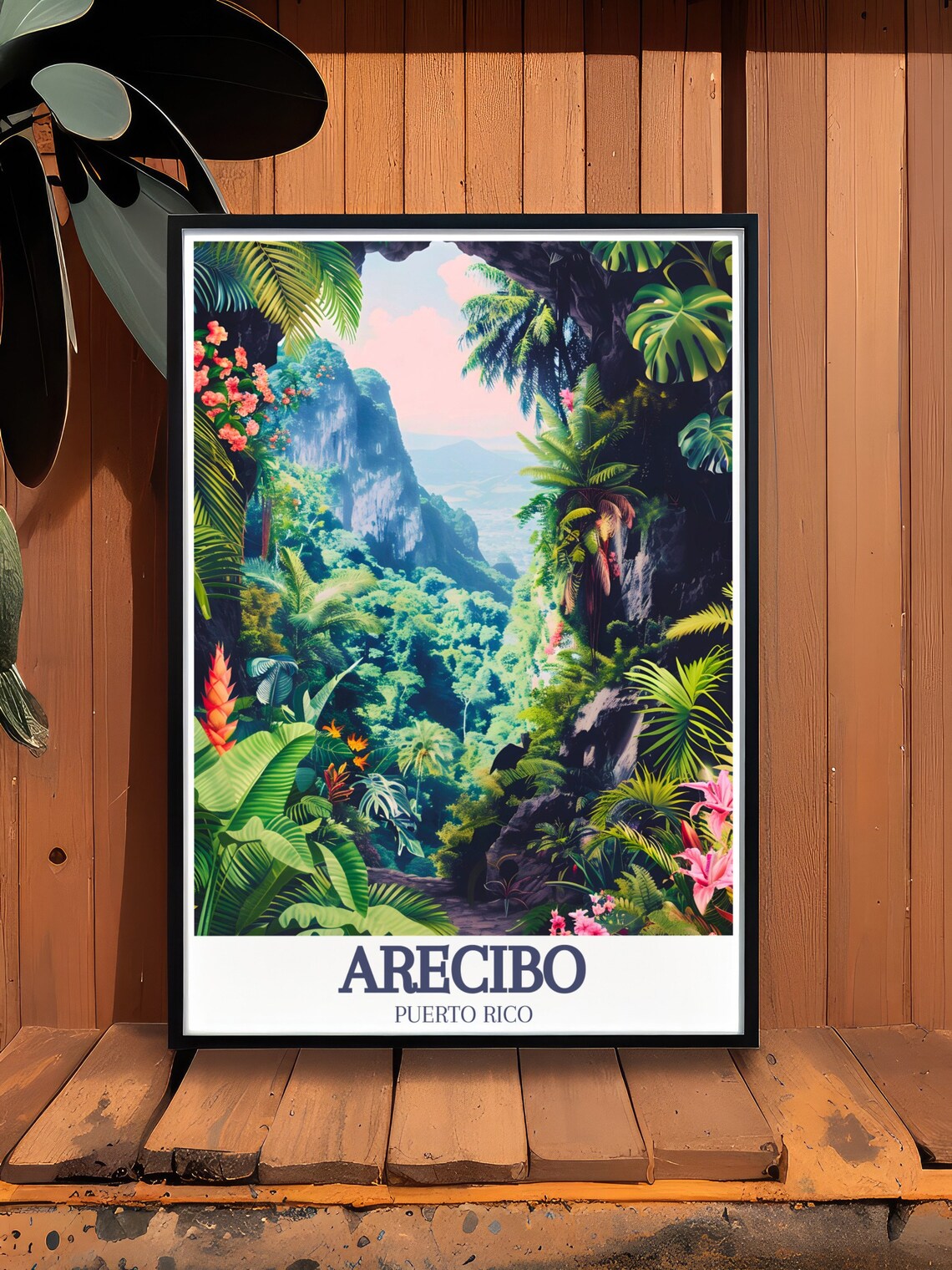 Arecibo Tropical Rainforest Jungle Canyon Puerto Rico Travel Poster - Image 2