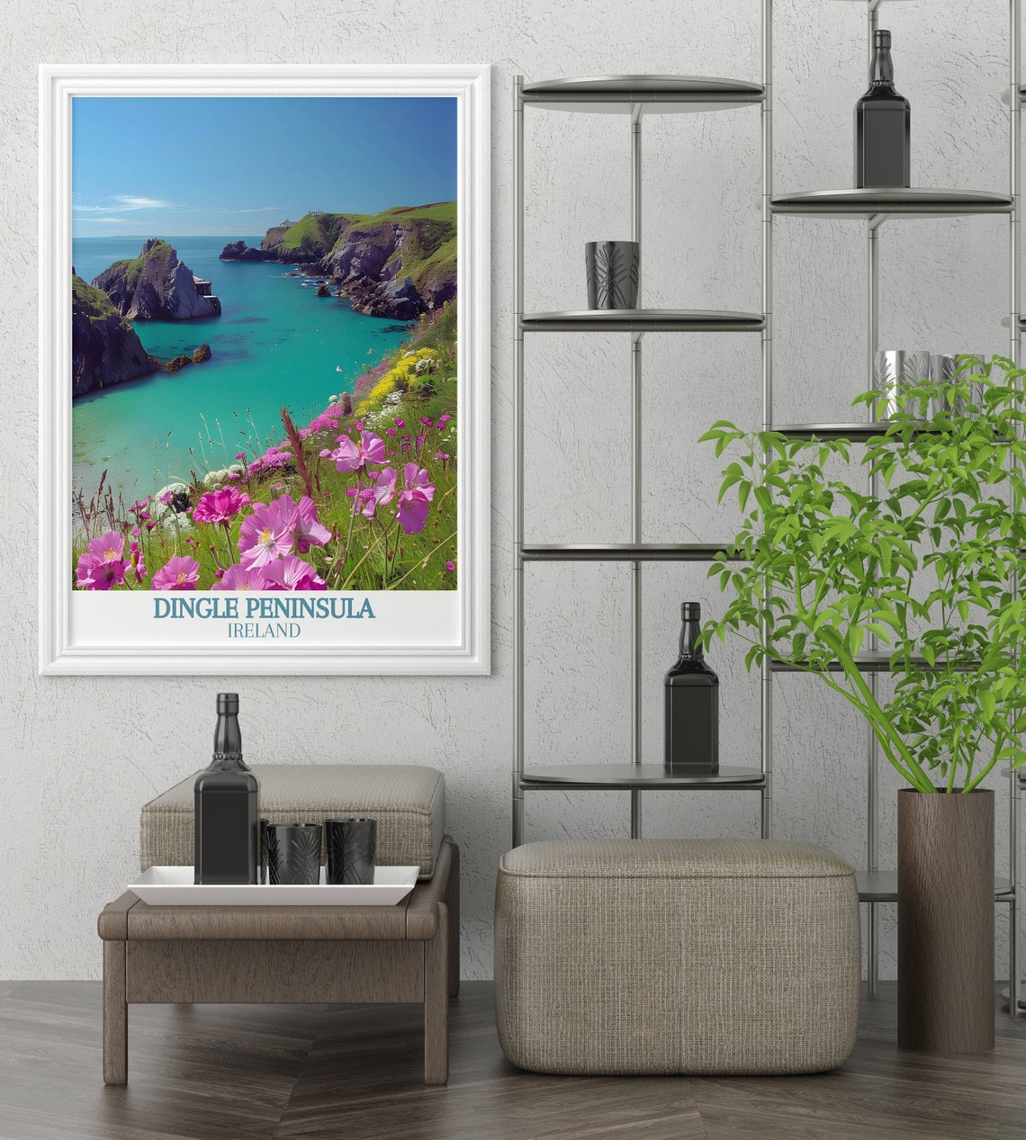 Dingle Peninsula Wildflower Cove Turquoise Cliffs Ireland Poster - Image 2