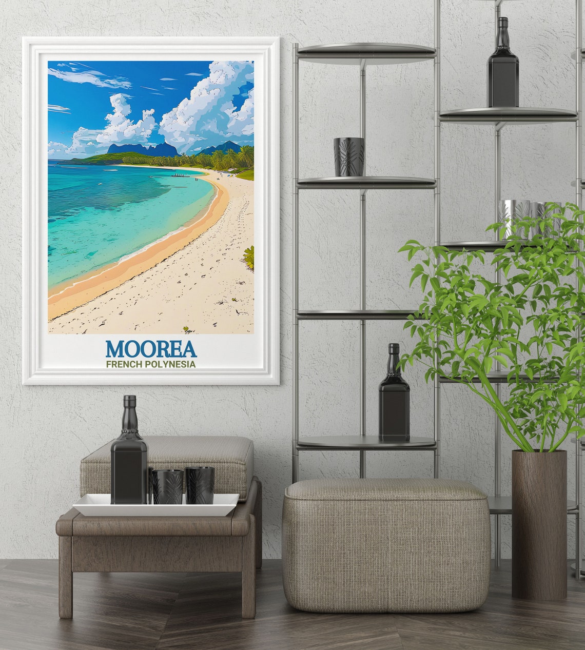 Moorea Temae Beach White Sand Turquoise Lagoon Tropical Travel Poster - Image 3