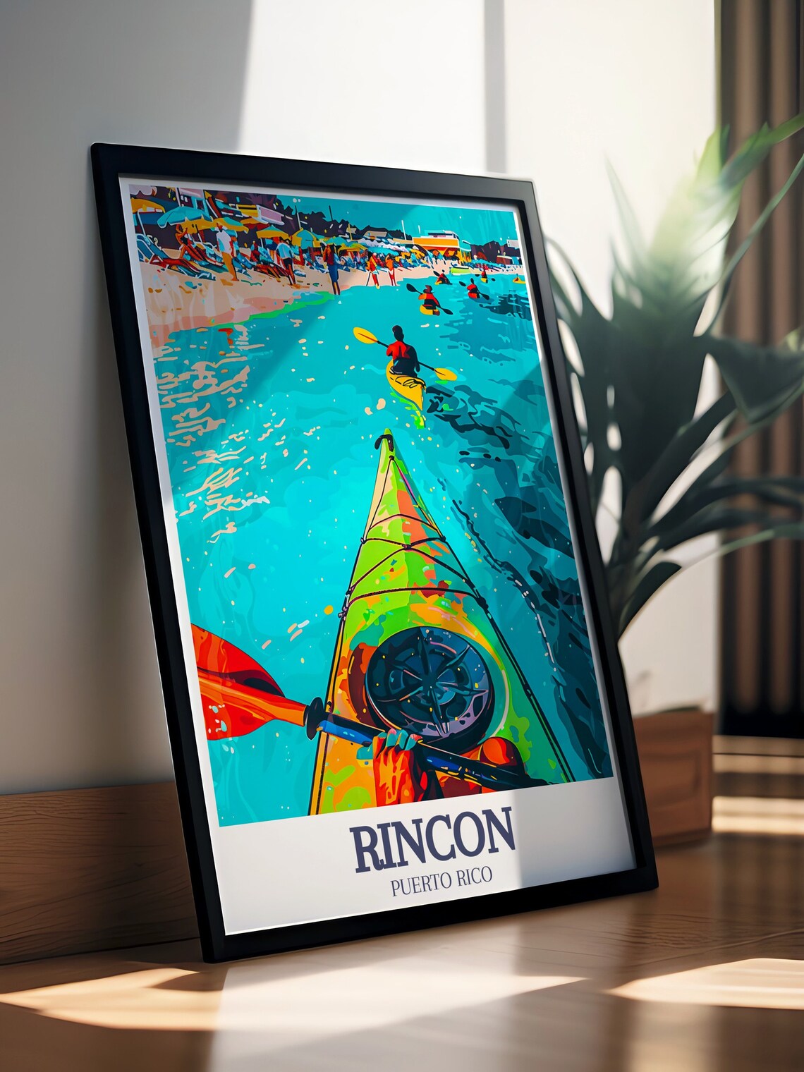 Rincon Puerto Rico Kayaking Turquoise Bay Adventure Travel Poster - Image 3