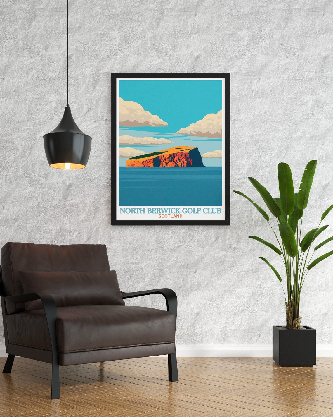 North Berwick Golf Club Print Bass Rock Travel Poster Bass Rock Travel Print North Berwick Golf Club Art Golf Club Poster - Image 3