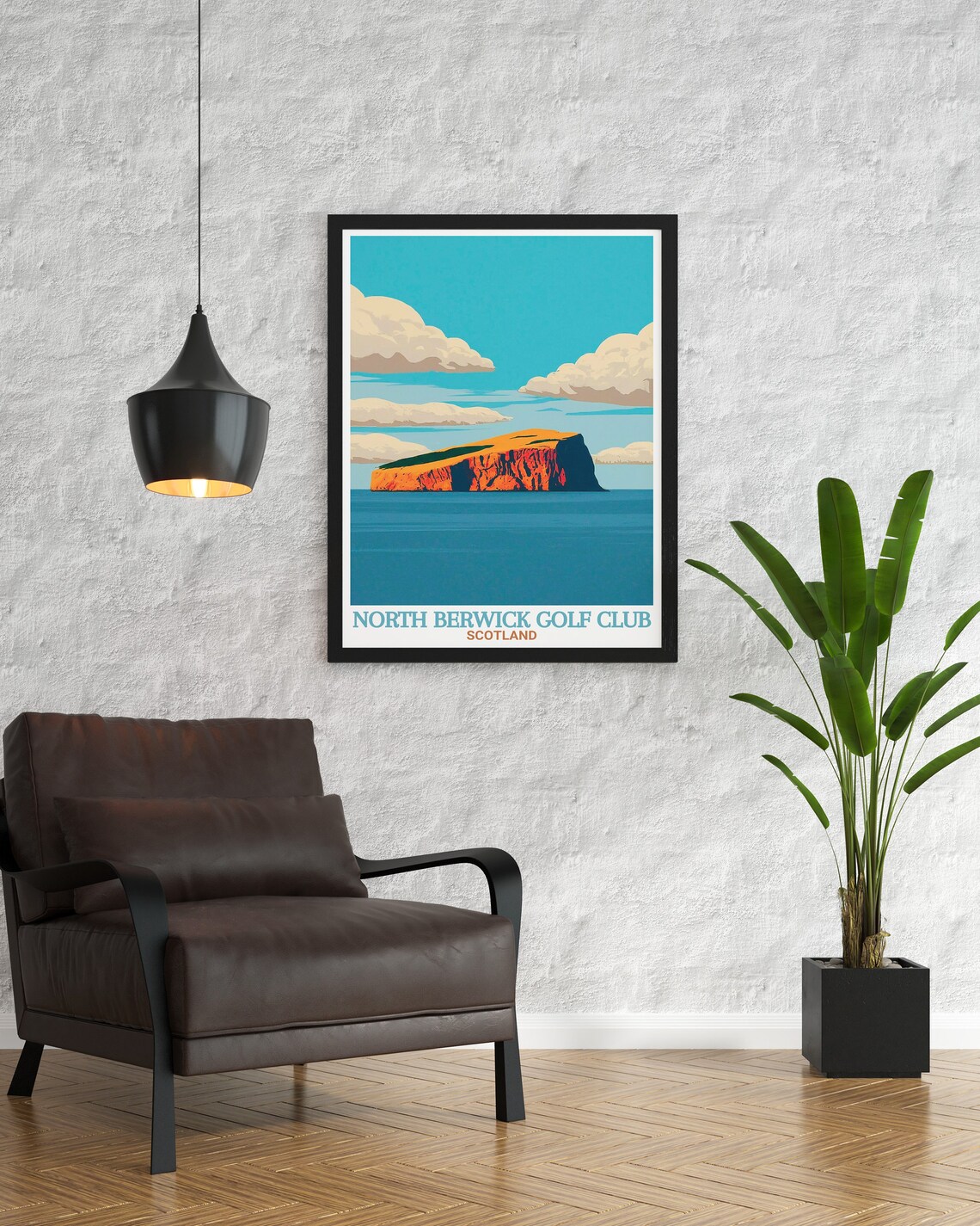 North Berwick Golf Club Scotland Bass Rock Island View Sports Poster - Image 3