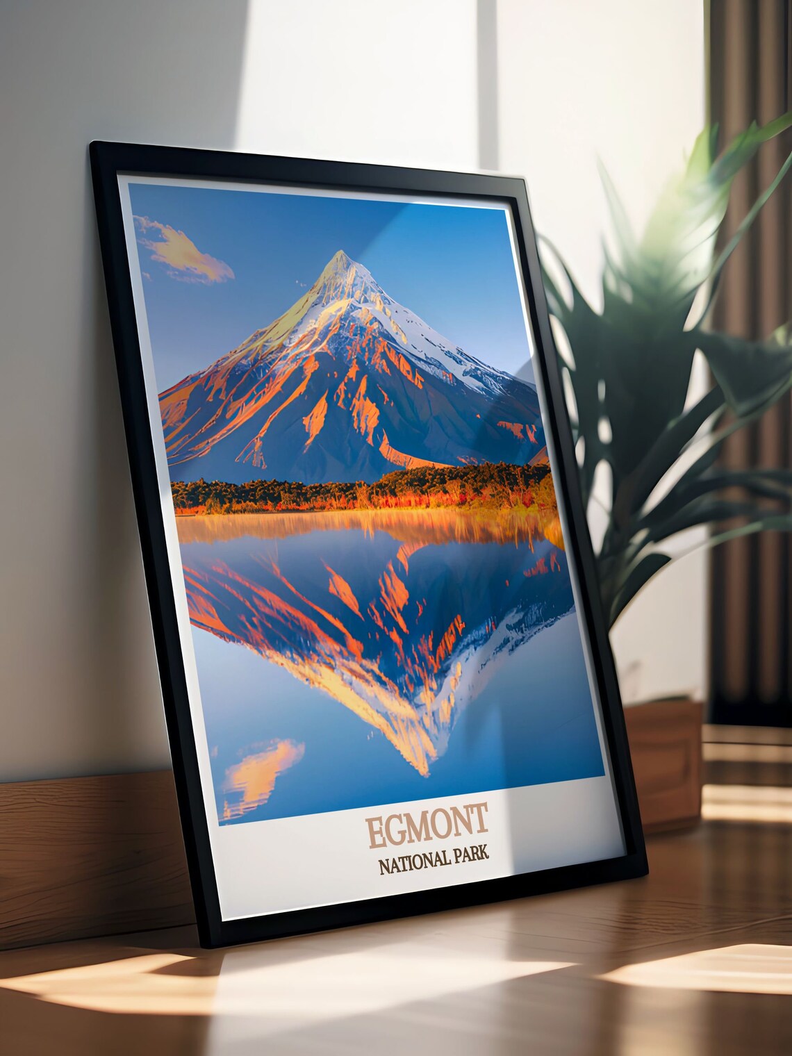 Egmont National Park Mount Taranaki Alpine Mirror Lake Sunset Poster - Image 2