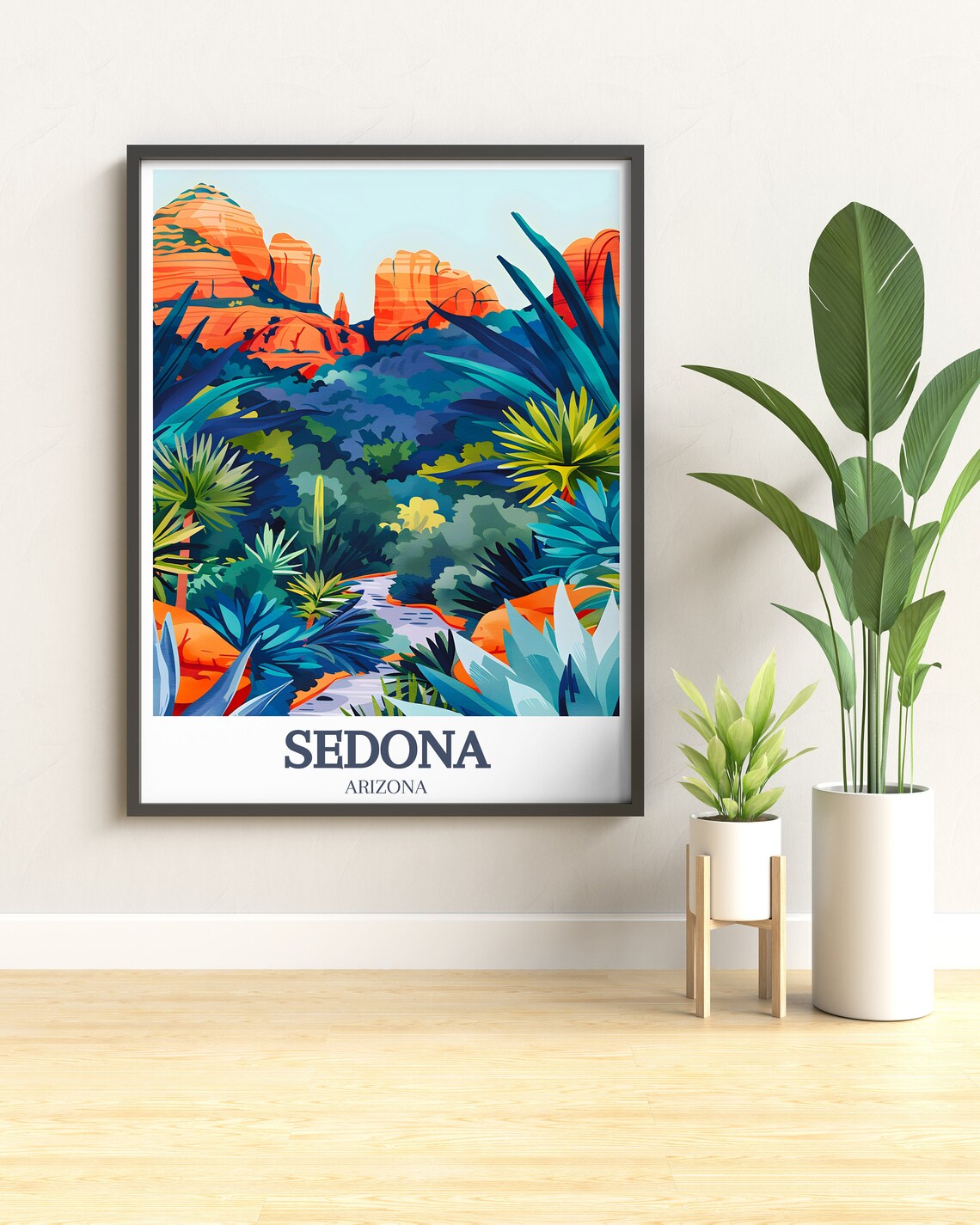 Sedona Arizona Red Rock Canyon Creek Desert Oasis Travel Poster - Image 3