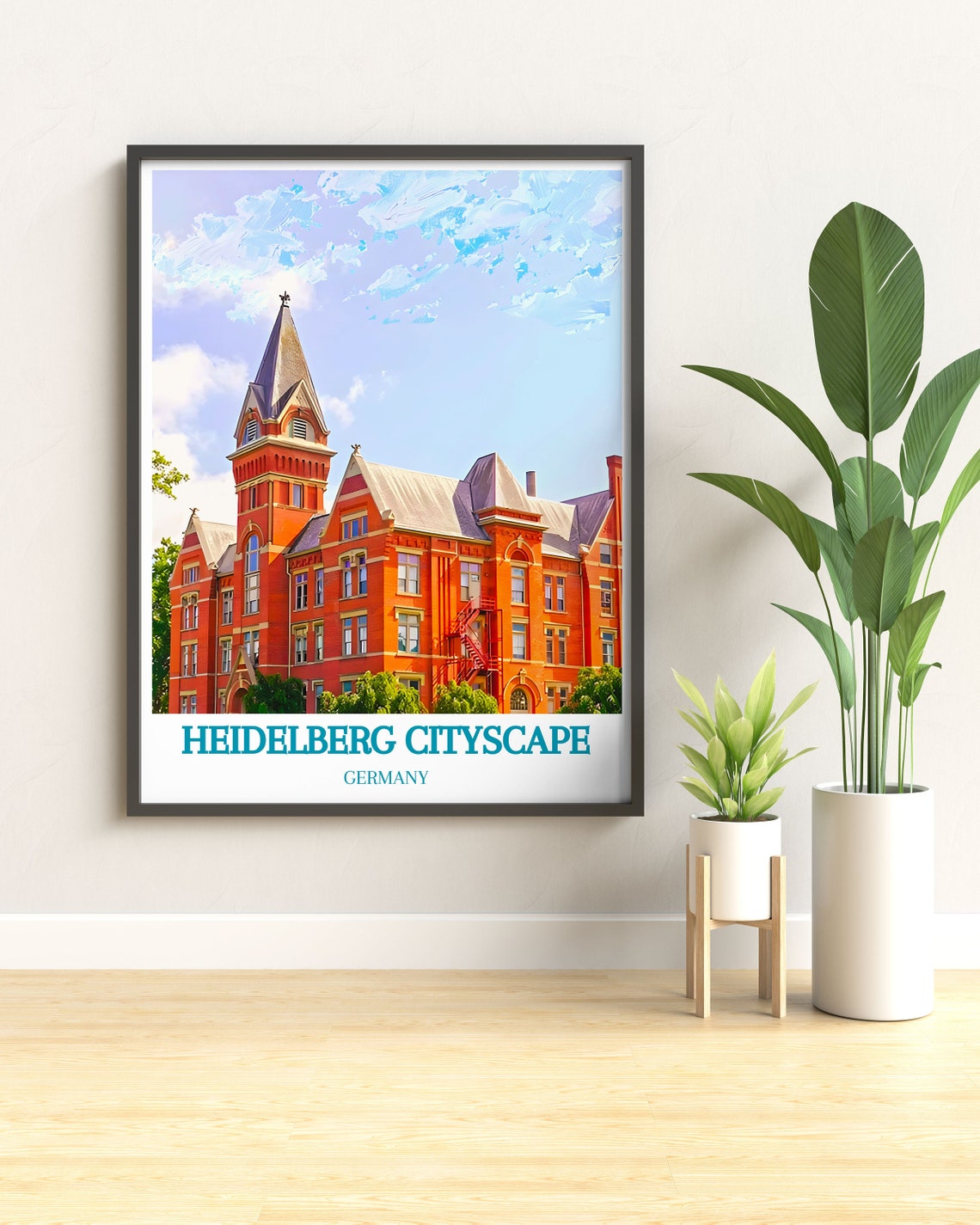 Heidelberg Germany Cityscape Poster Historic Red Brick Building View - Image 3