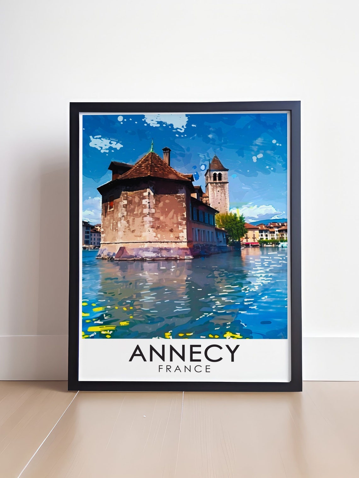 Annecy Travel Posters Palais De Lisle Artwork France Travel Art Lake Annecy Wall Art France Art Collection Lake Annecy Prints - Image 4