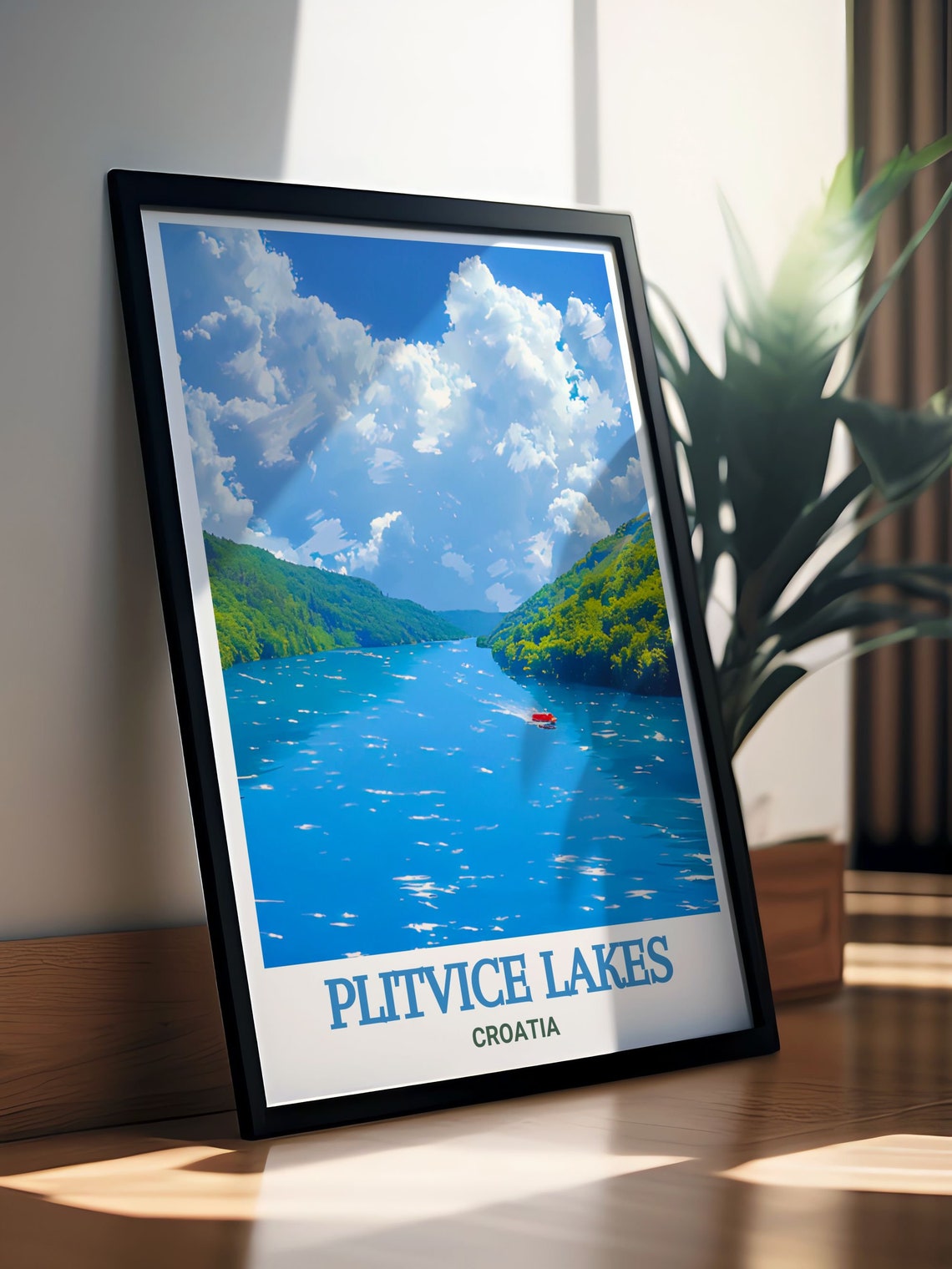 Kozjak Lake Sparkling Blue Plitvice Lakes Croatia Travel Poster - Image 3