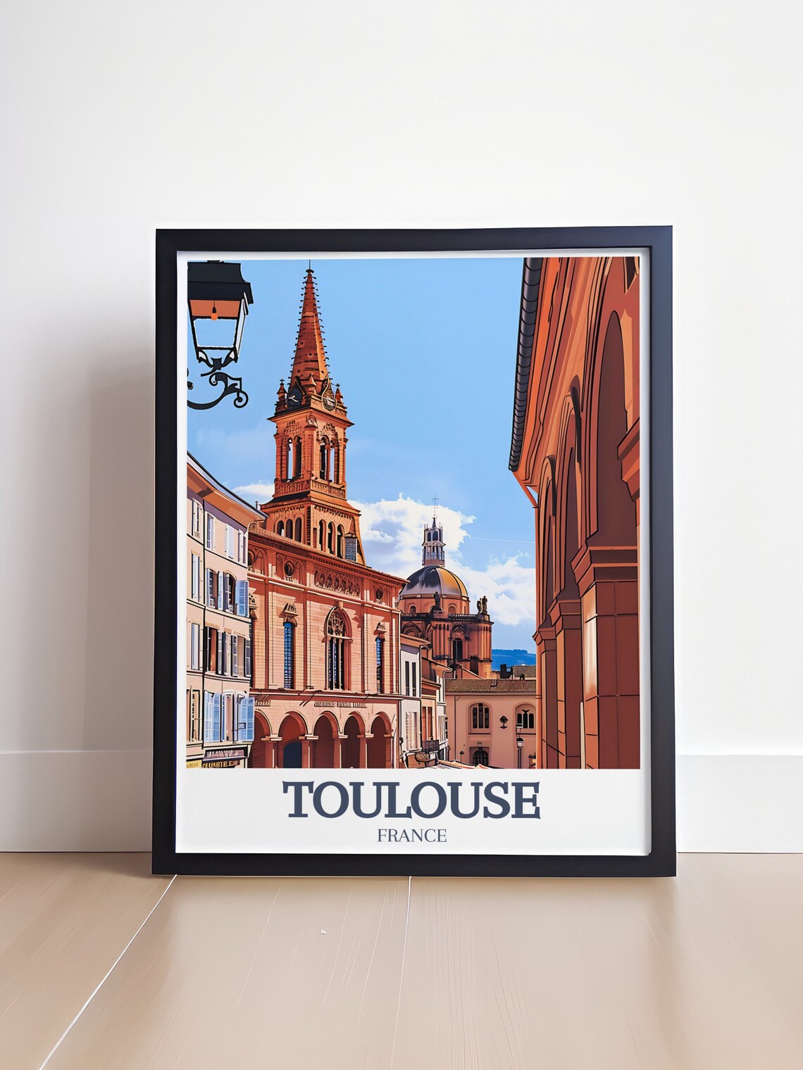 Toulouse Saint-Sernin Basilica Old Town France Travel Poster - Image 4