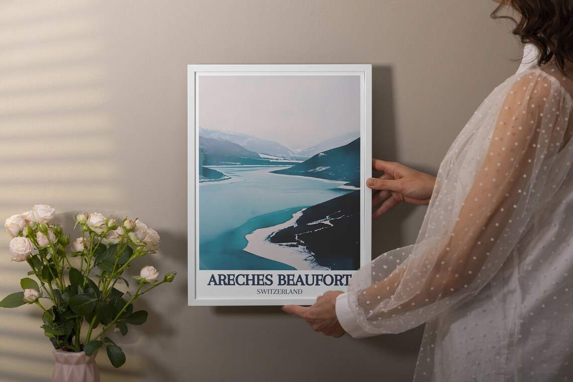 Areches Beaufort Mountain Lake Alpine Scenic Retreat Travel Poster - Image 3