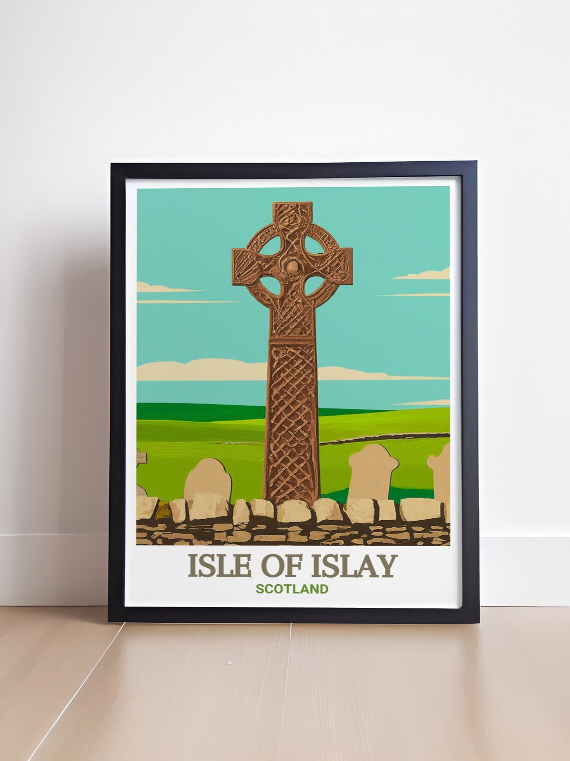 Isle Of Islay Travel Art Collection Kildalton Cross Travel Posters Scottish Heritage Prints Isle Of Islay Travel Posters - Image 4