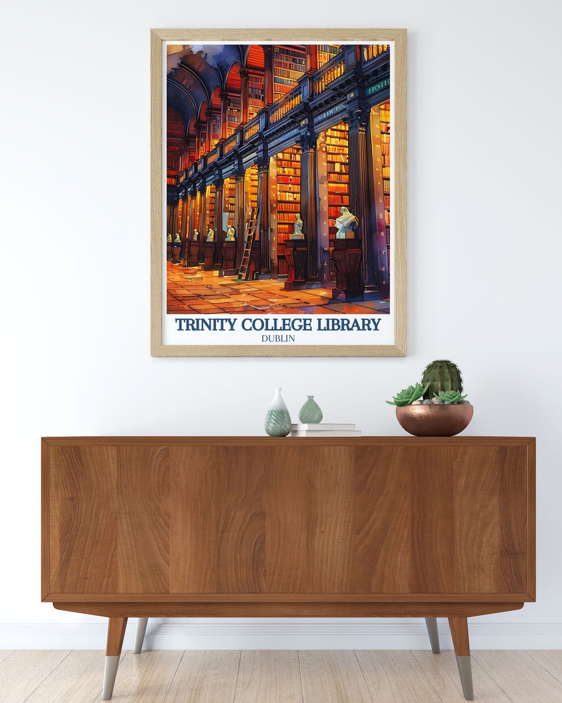 Trinity College Library Dublin Long Room Bookshelves Art Poster - Image 3