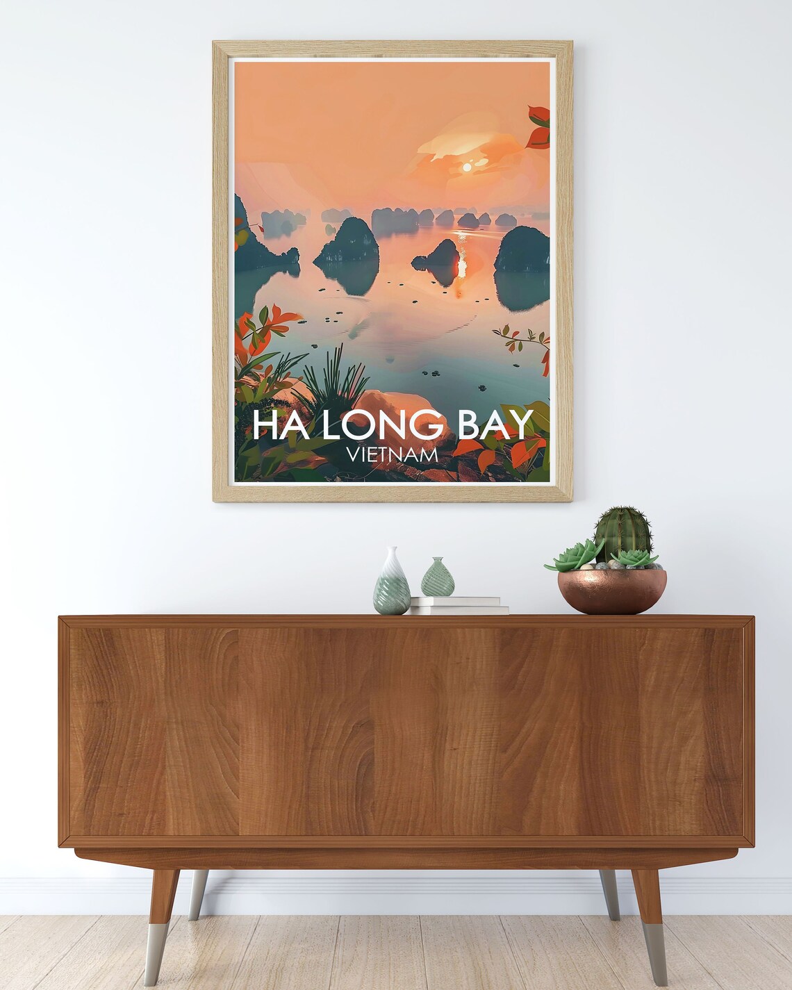 Ha Long Bay Vietnam Sunrise Over Misty Karst Islands Scene Poster - Image 2
