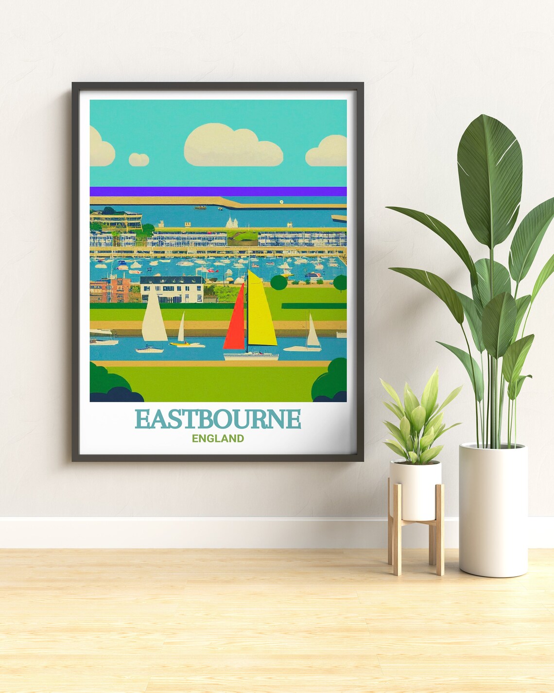 Eastbourne Sovereign Harbour Marina Sailboats England Coast Poster - Image 3