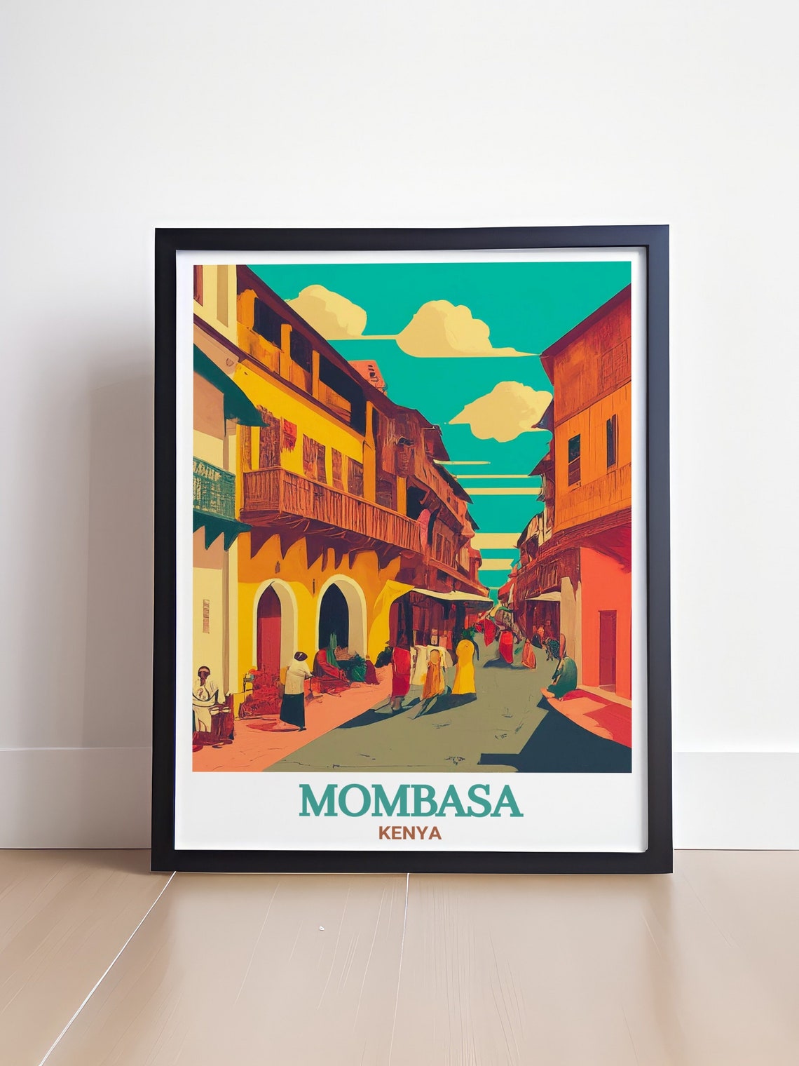 Mombasa Travel Art Old Town Decor With Stunning Mombasa Art And Travel Print Old Town With Kenya Travel Poster Mombasa Travel Print - Image 4