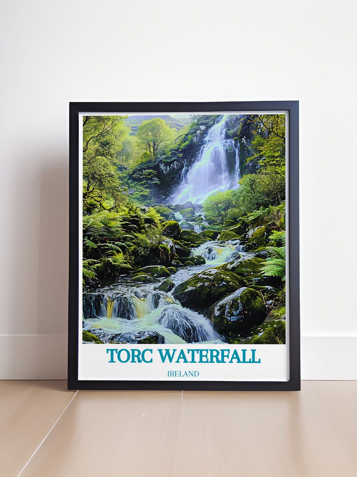 Torc Waterfall Ireland Towering Cascade Forest Falls Scenic Print - Image 4
