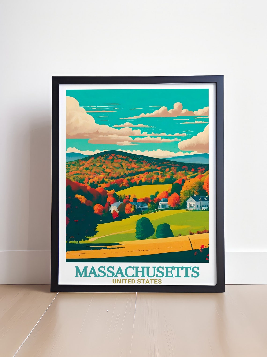 Massachusetts The Berkshires Fall Foliage Mountains Travel Poster - Image 4