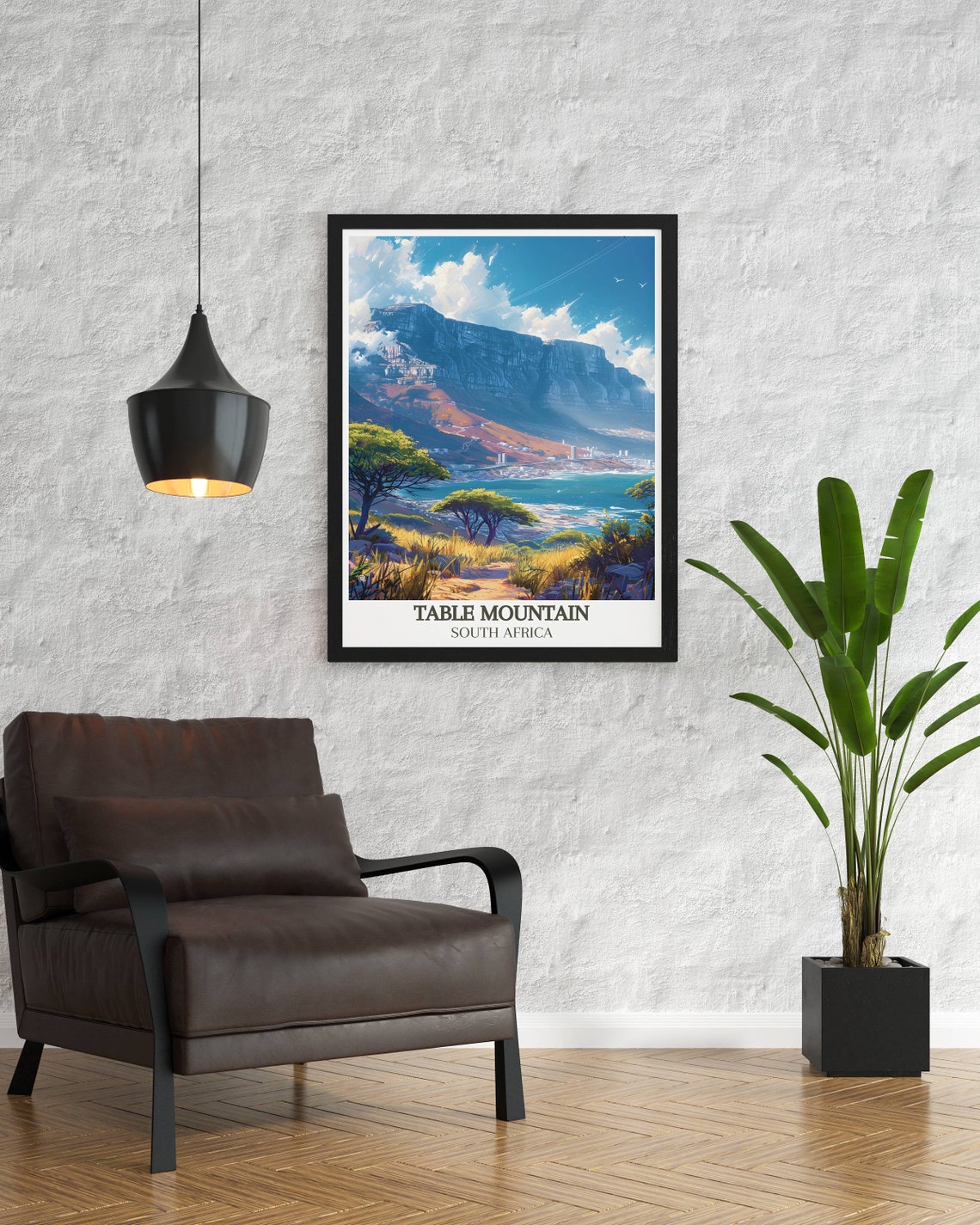 Table Mountain Summit View Over Cape Town Coastline and Ocean Poster - Image 2