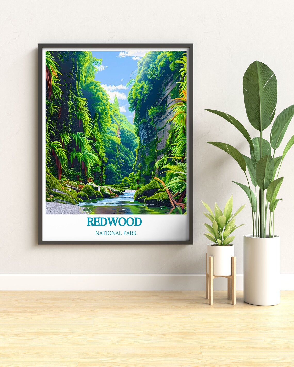 Redwood National Park Fern Canyon Lush Stream Landscape Poster - Image 3
