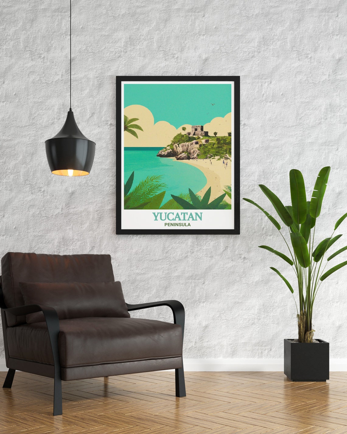 Yucatan Peninsula Tulum Mayan Ruins Beach Mexico Travel Poster - Image 3