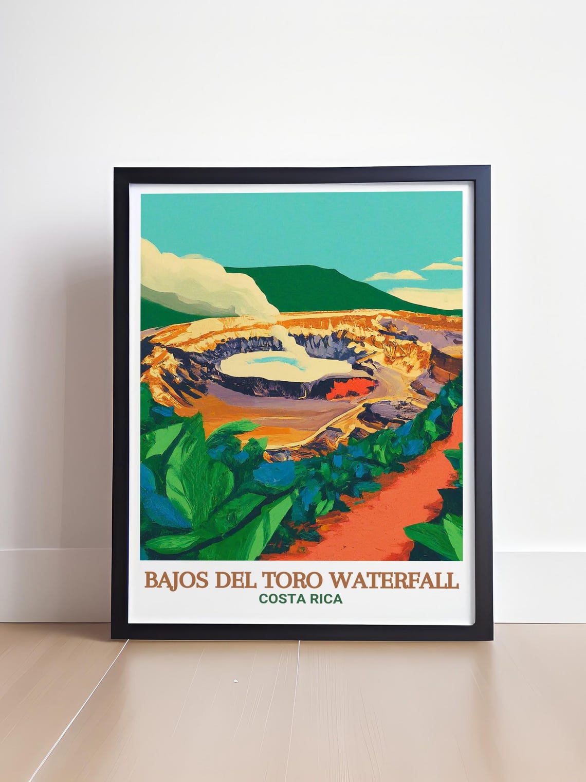 Poas Volcano Crater Bajos Del Toro Waterfall Costa Rica Travel Poster - Image 4