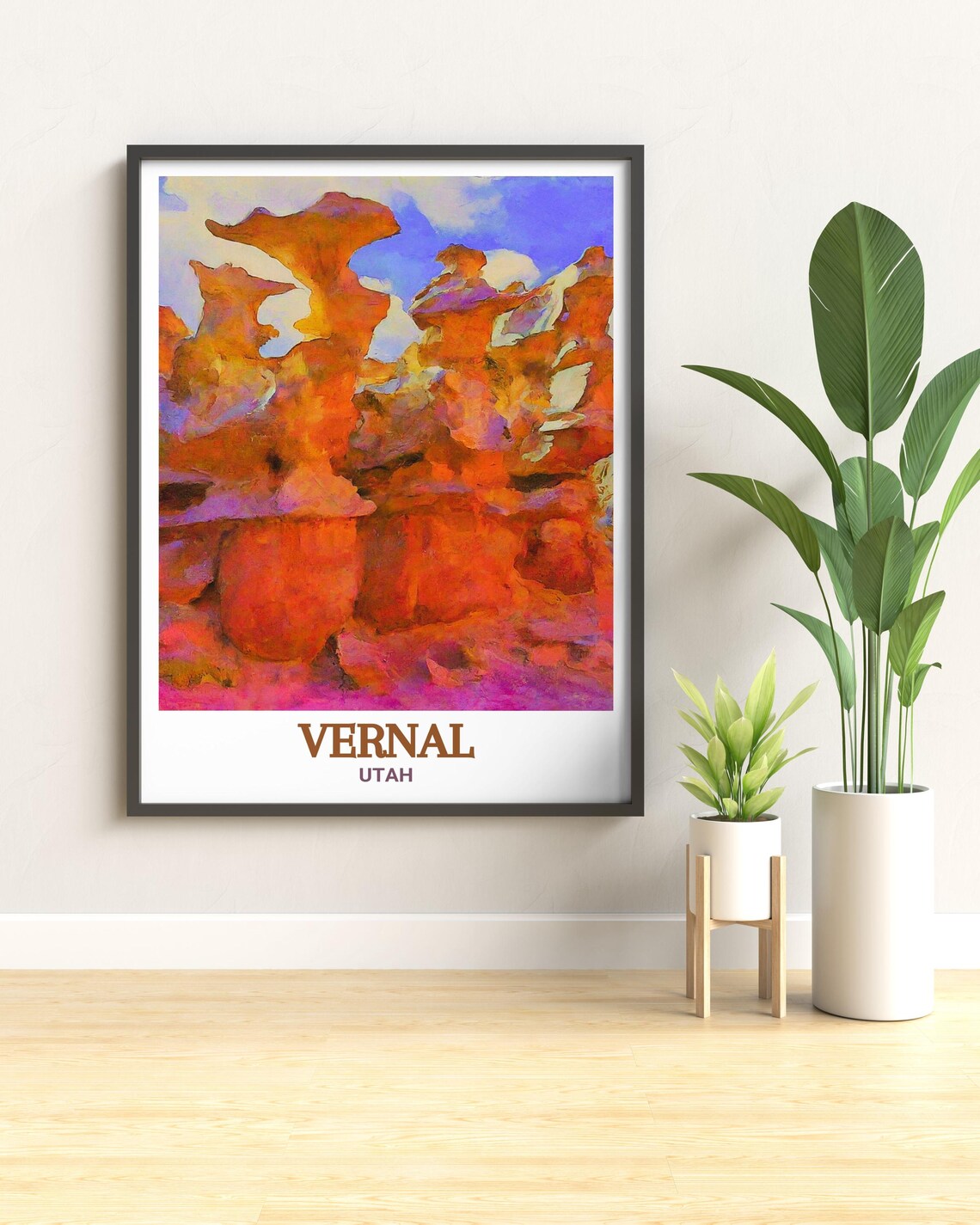 Vernal Utah Orange Rock Formations Desert Scene Travel Poster - Image 2