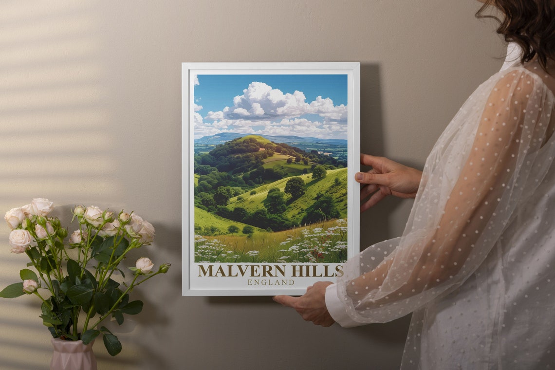 Malvern Hills England Lush Green Rolling Hills in Summer Poster - Image 2