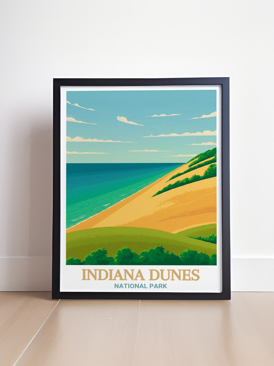 Indiana Dunes National Park Golden Sand Dunes Lake View Poster - Image 4
