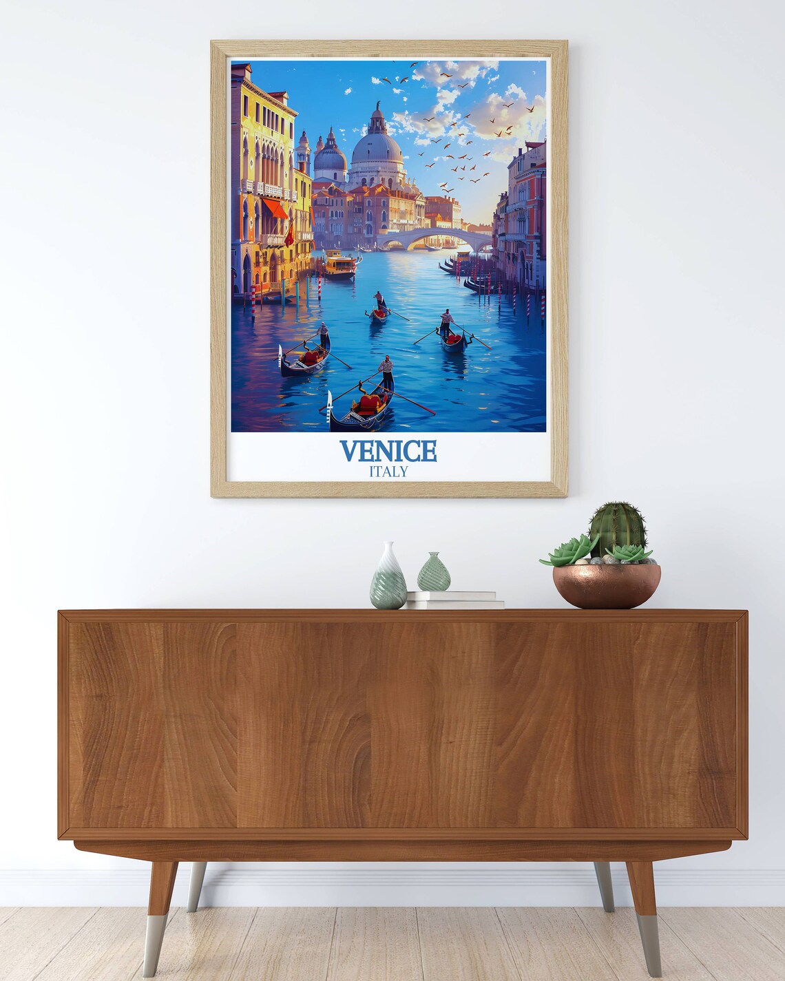 Venice Italy Grand Canal Gondolas Salute Basilica Golden Poster - Image 3