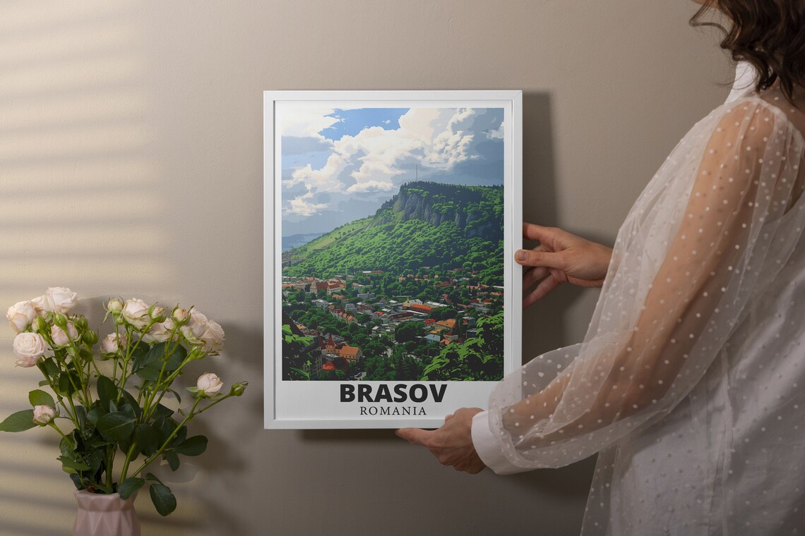 Brasov Romania Tampa Mountain City View Summer Travel Poster - Image 2