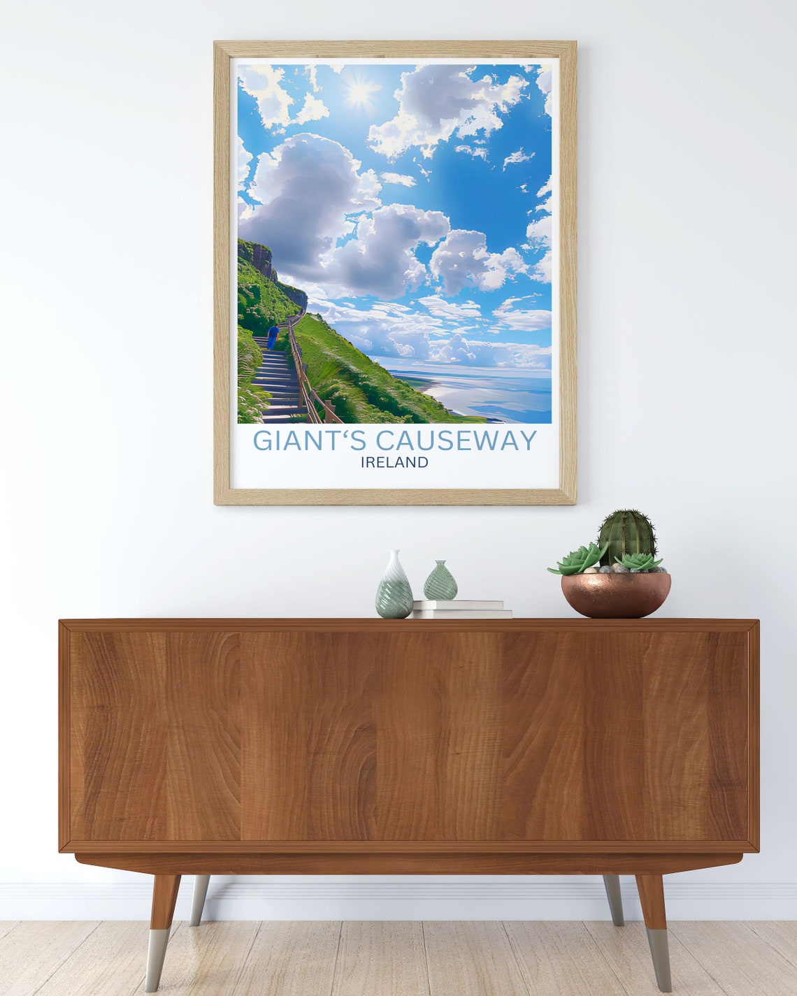 Giants Causeway Shepherds Steps Cliff Stairs Ireland Coast Poster - Image 3