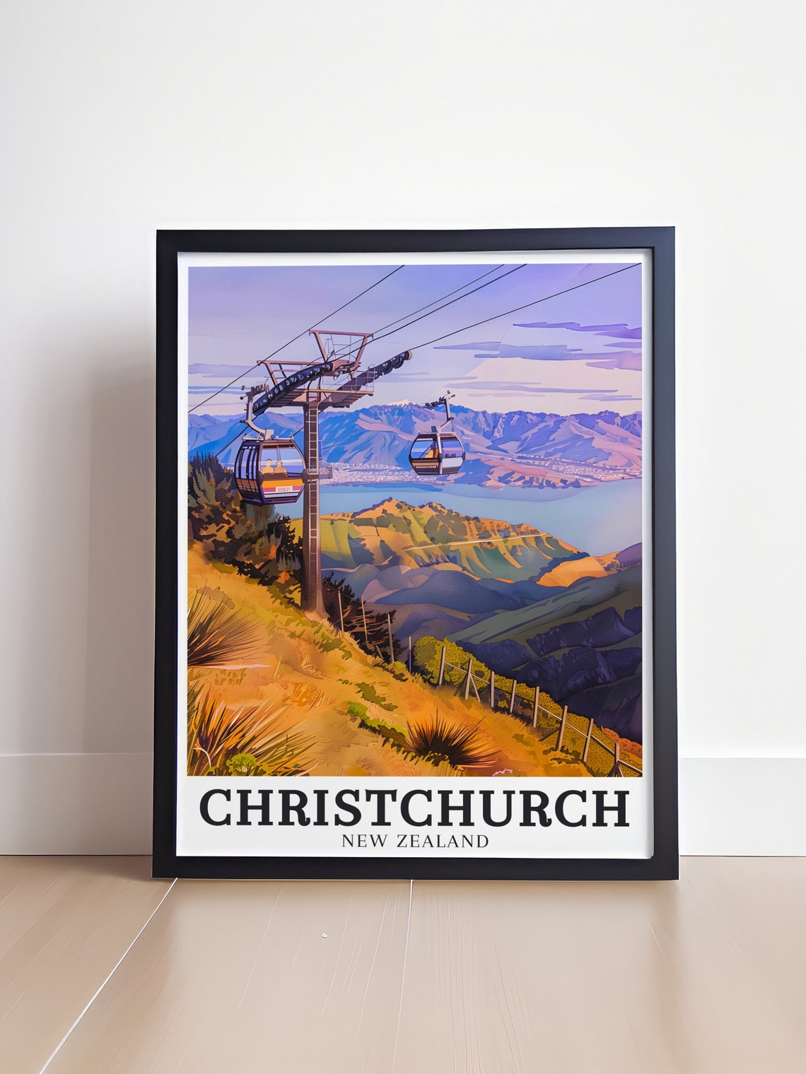 Christchurch Wall Art Port Hills And Lake Ellesmere Wall Art Port Hills And Lake Ellesmere Poster Christchurch Decor - Image 4