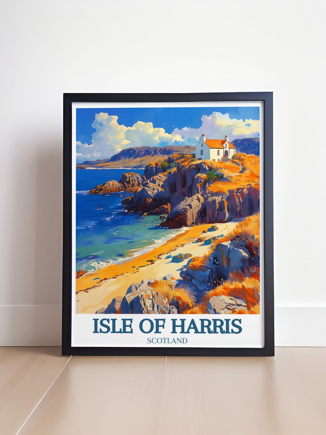 Isle Of Harris Golden Beach Cliffs Ocean View Scotland Poster - Image 4