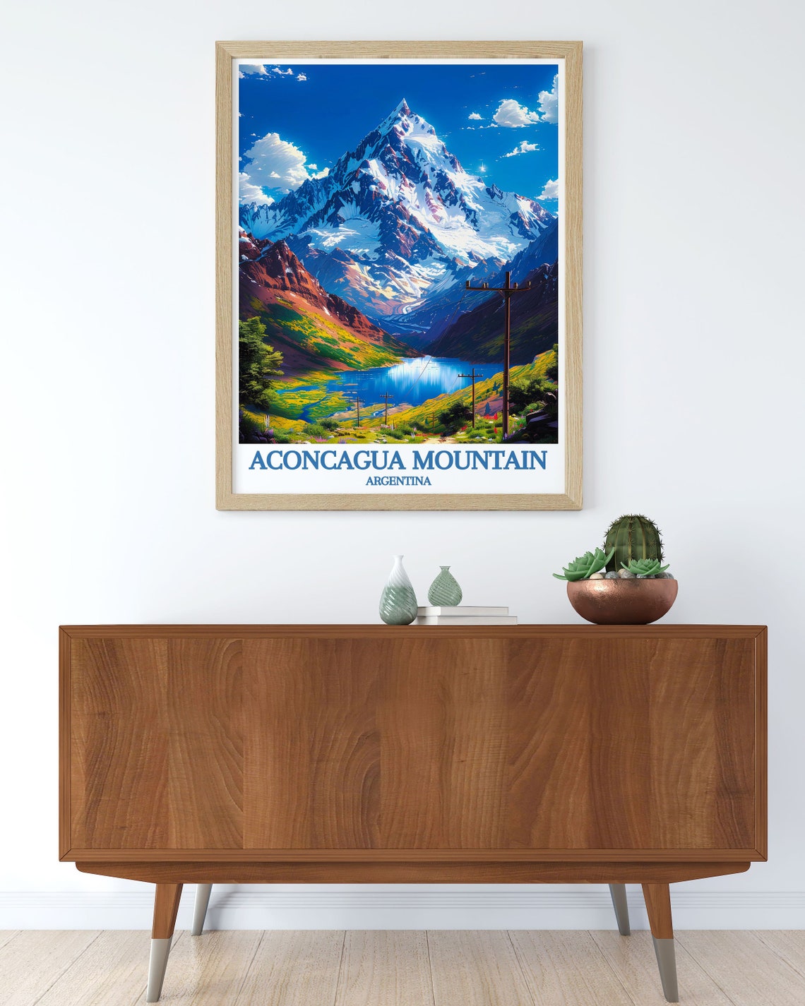 Aconcagua Mountain Argentina Travel Poster Snow Capped Andes Peak - Image 2