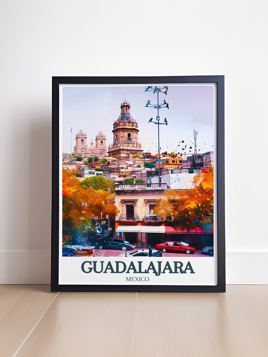 Guadalajara Mexico Cathedral Domes Colonial City Travel Poster - Image 4