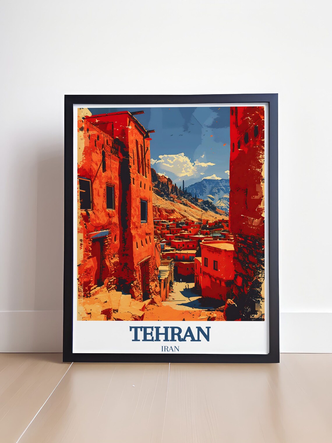 Tehran Iran Abyaneh Red Clay Village Mountainside Travel Poster - Image 4