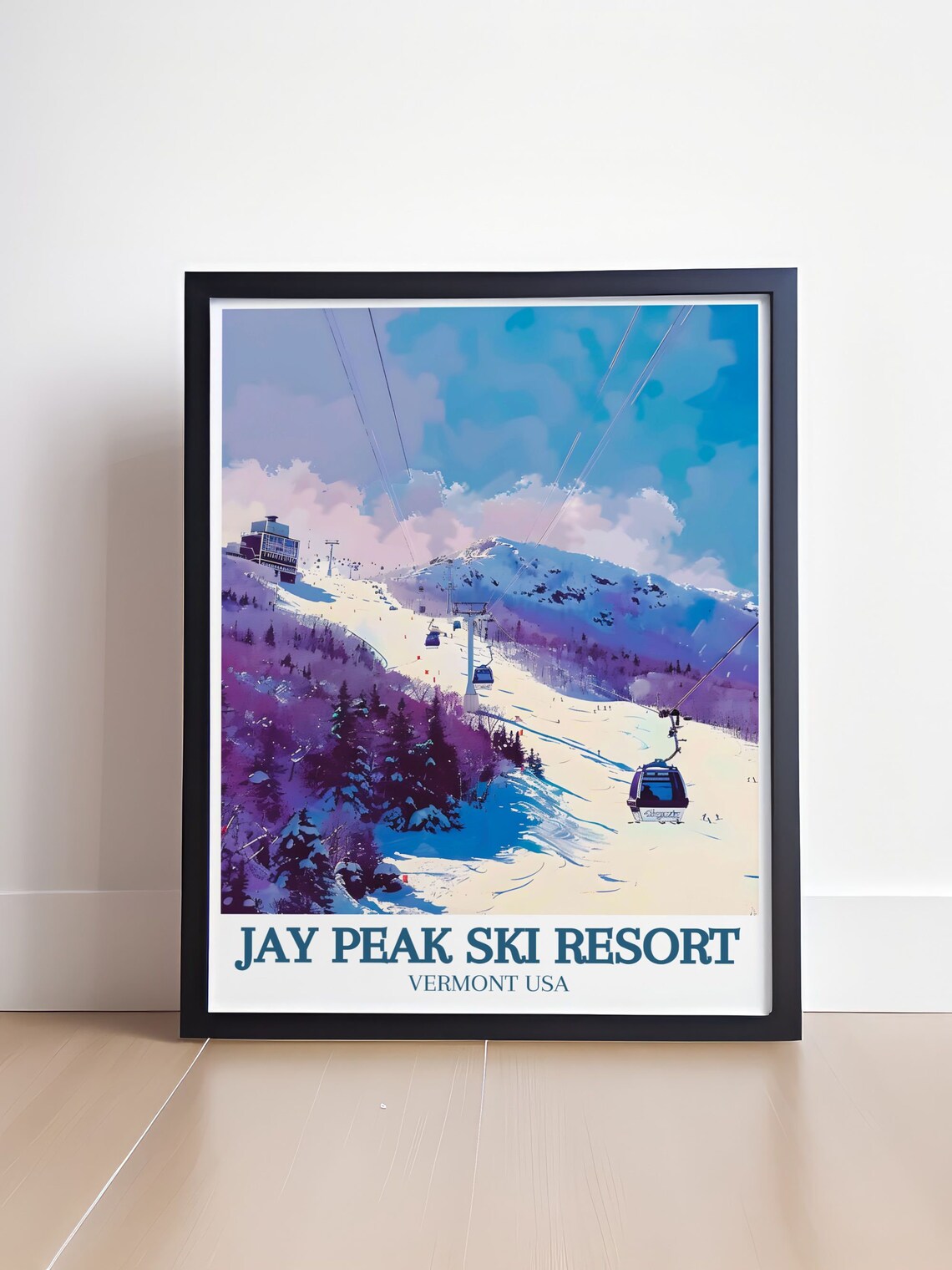 Jay Peak Ski Resort Vermont Mountains Travel Poster - Image 4