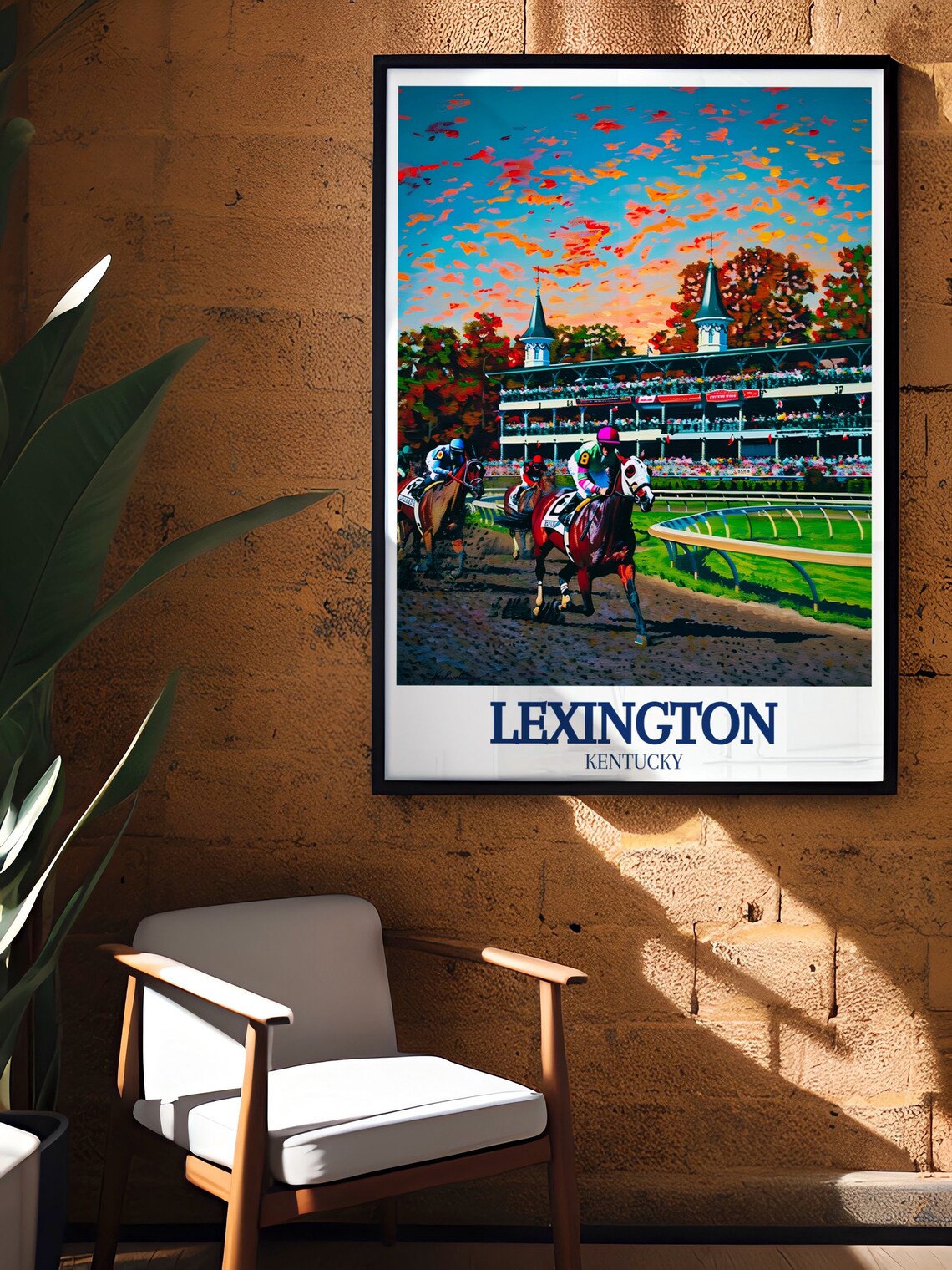 Lexington Kentucky Keeneland Horse Racing Track Sunset Sports Poster - Image 2
