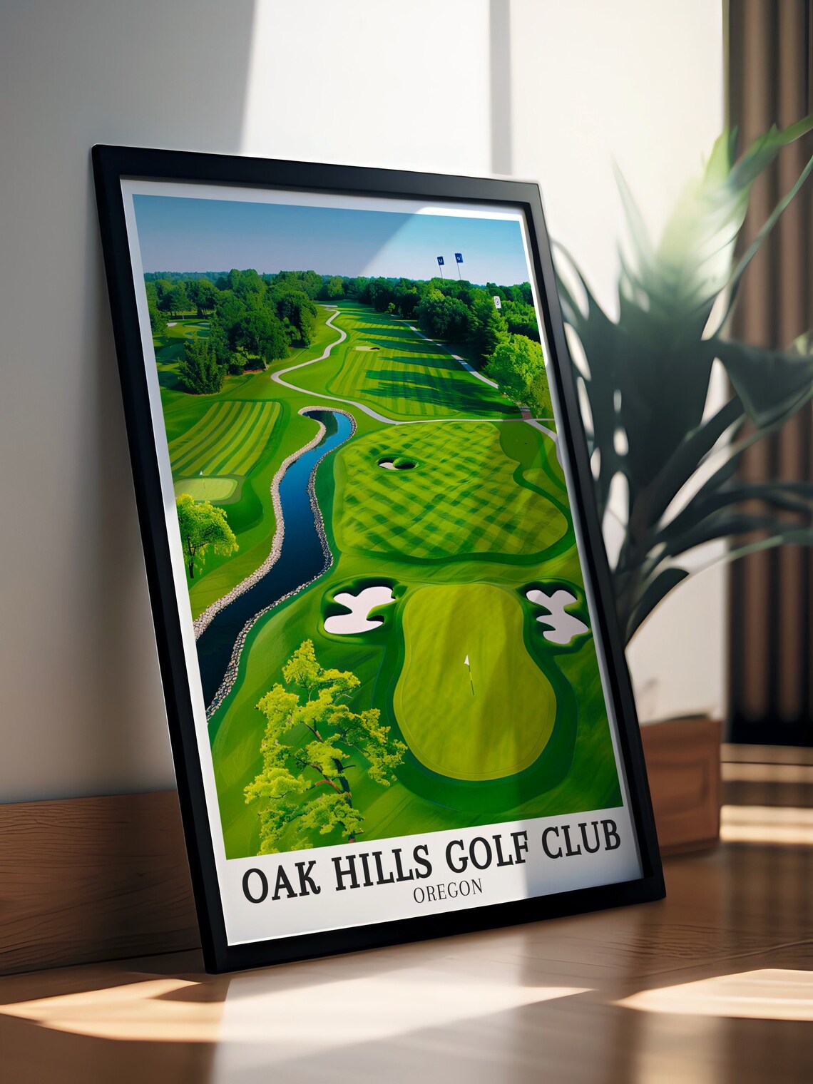 Oak Hills Golf Club Oregon Creek Fairway Aerial Golf View Poster - Image 2