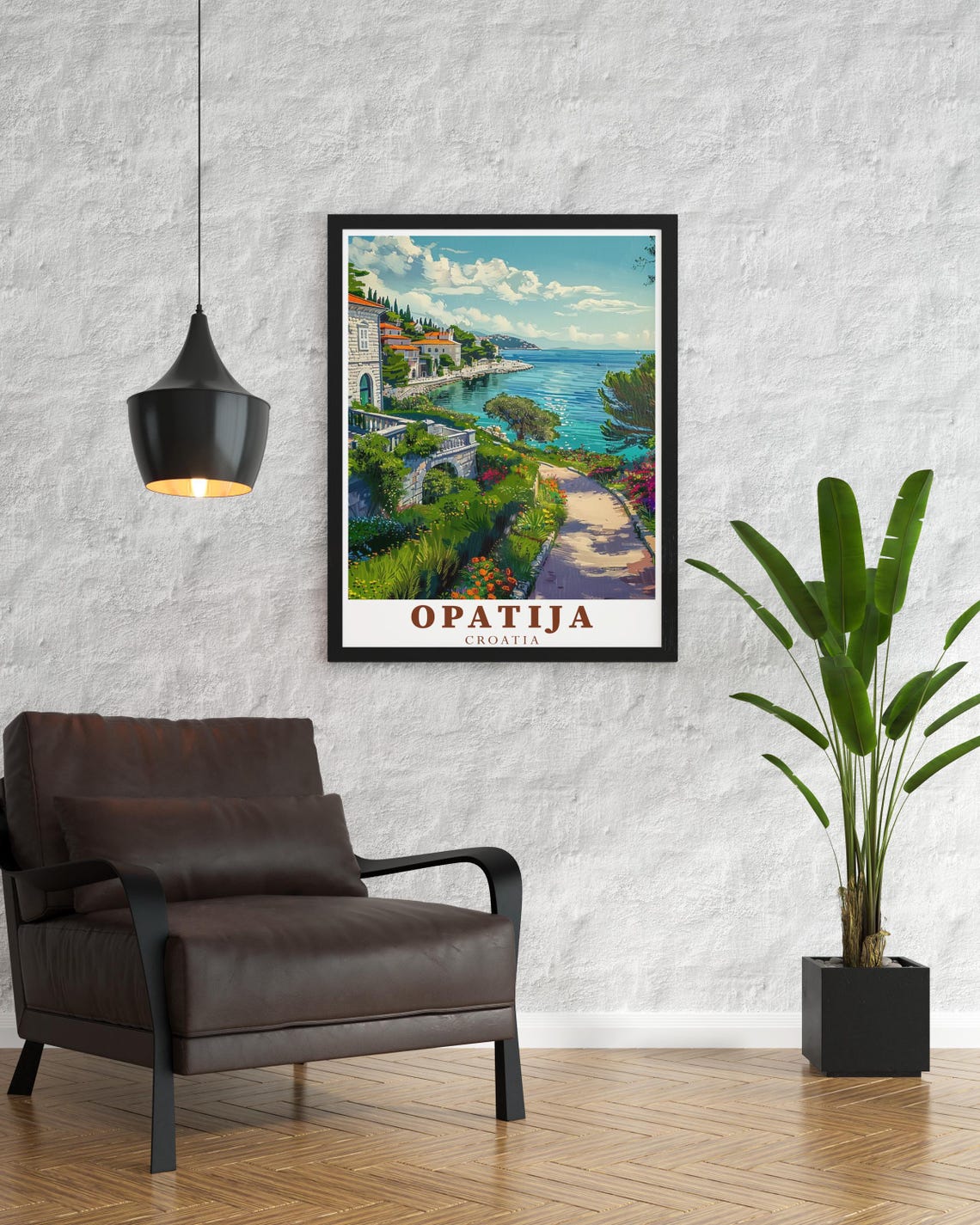 Opatija Travel Print Opatija Seaside Parks Art Print Opatija Poster Print Opatija Wall Art Croatia Home Decor - Image 3