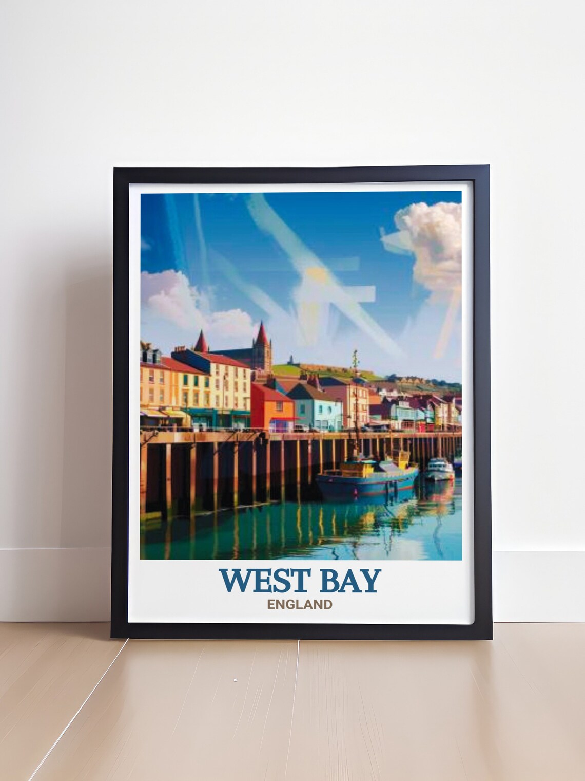 West Bay Harbor Fishing Boats Dorset Coast England Seaside Poster - Image 4