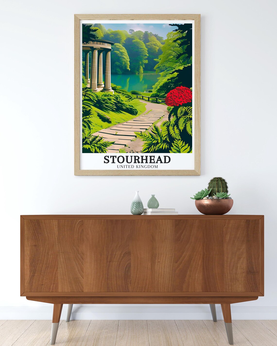 Stourhead United Kingdom Rotunda Temple Lake Garden Steps Poster - Image 3