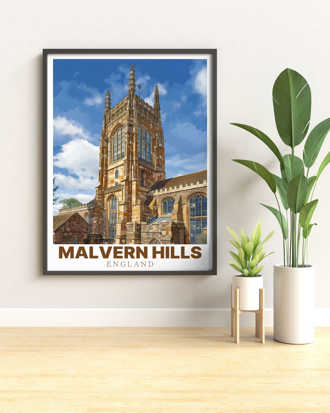 Malvern Hills England Great Priory Tower Historic Landmark Poster - Image 2