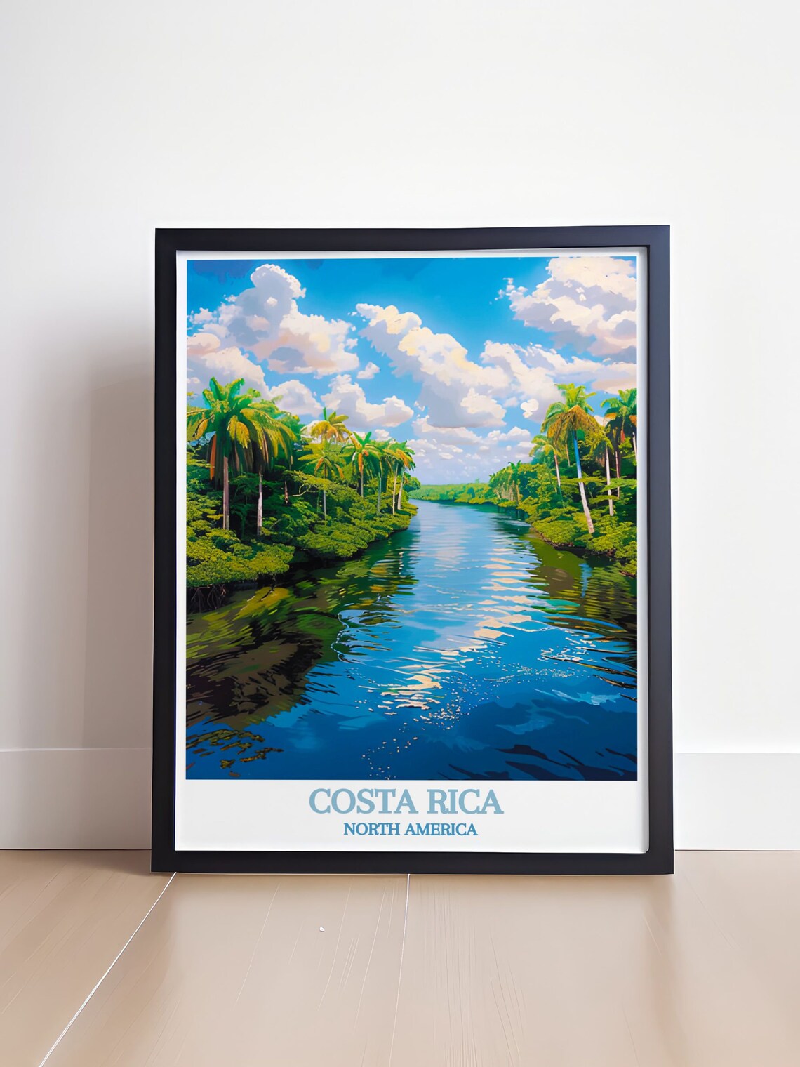 Costa Rica Rainforest River Palm Trees Jungle Travel Art Poster - Image 4