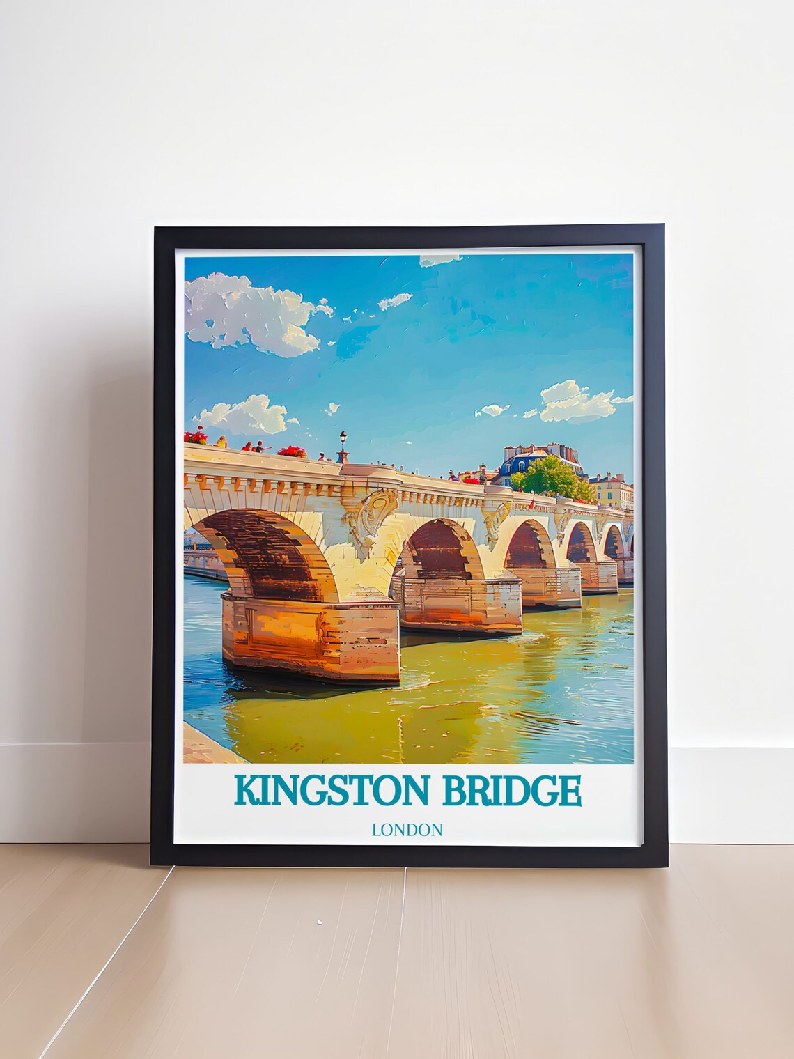 Kingston Bridge London Historic Stone Arches River Thames Poster - Image 4