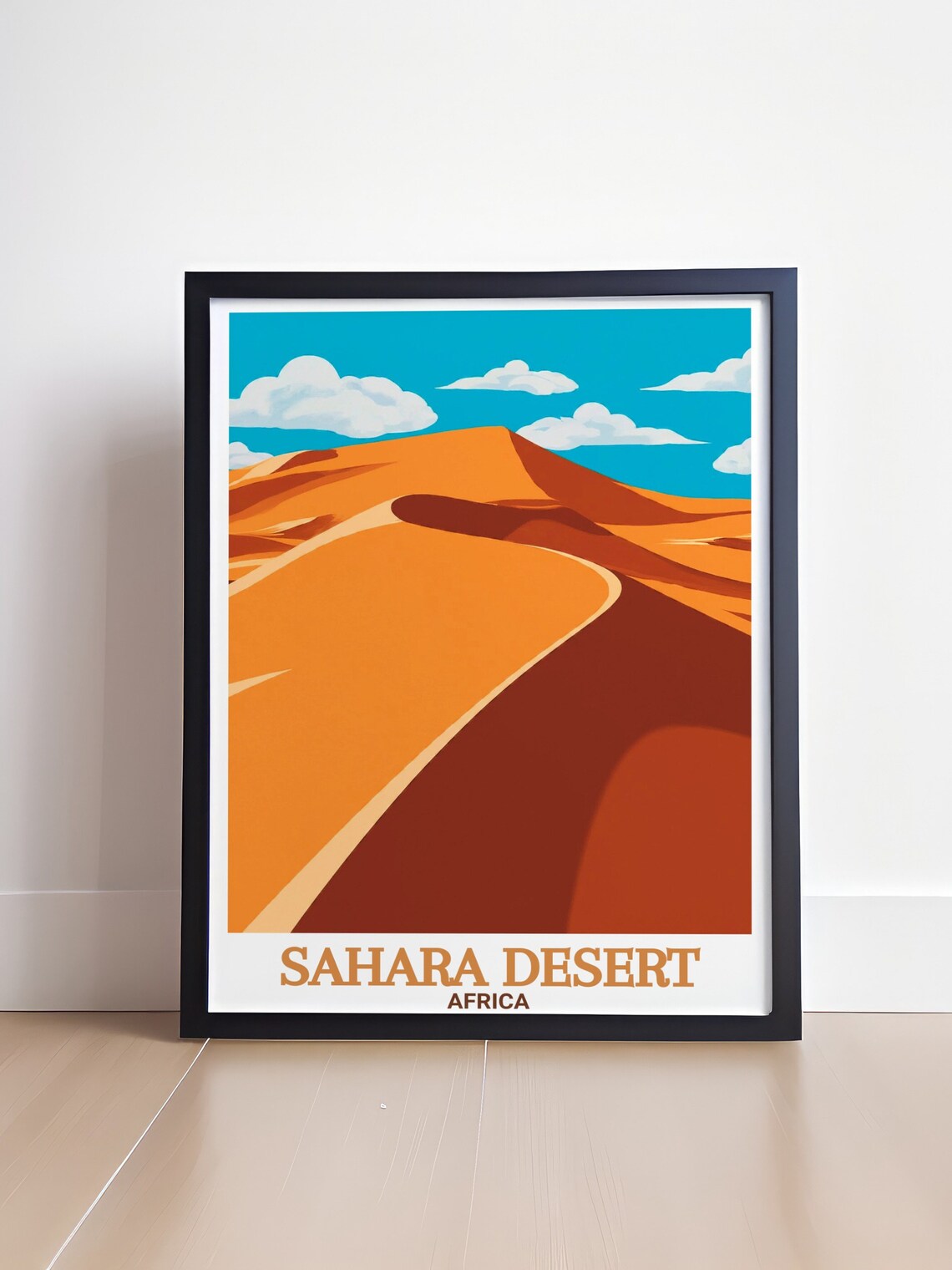 Sahara Desert Golden Dunes Minimalist Africa Travel Art Poster - Image 4