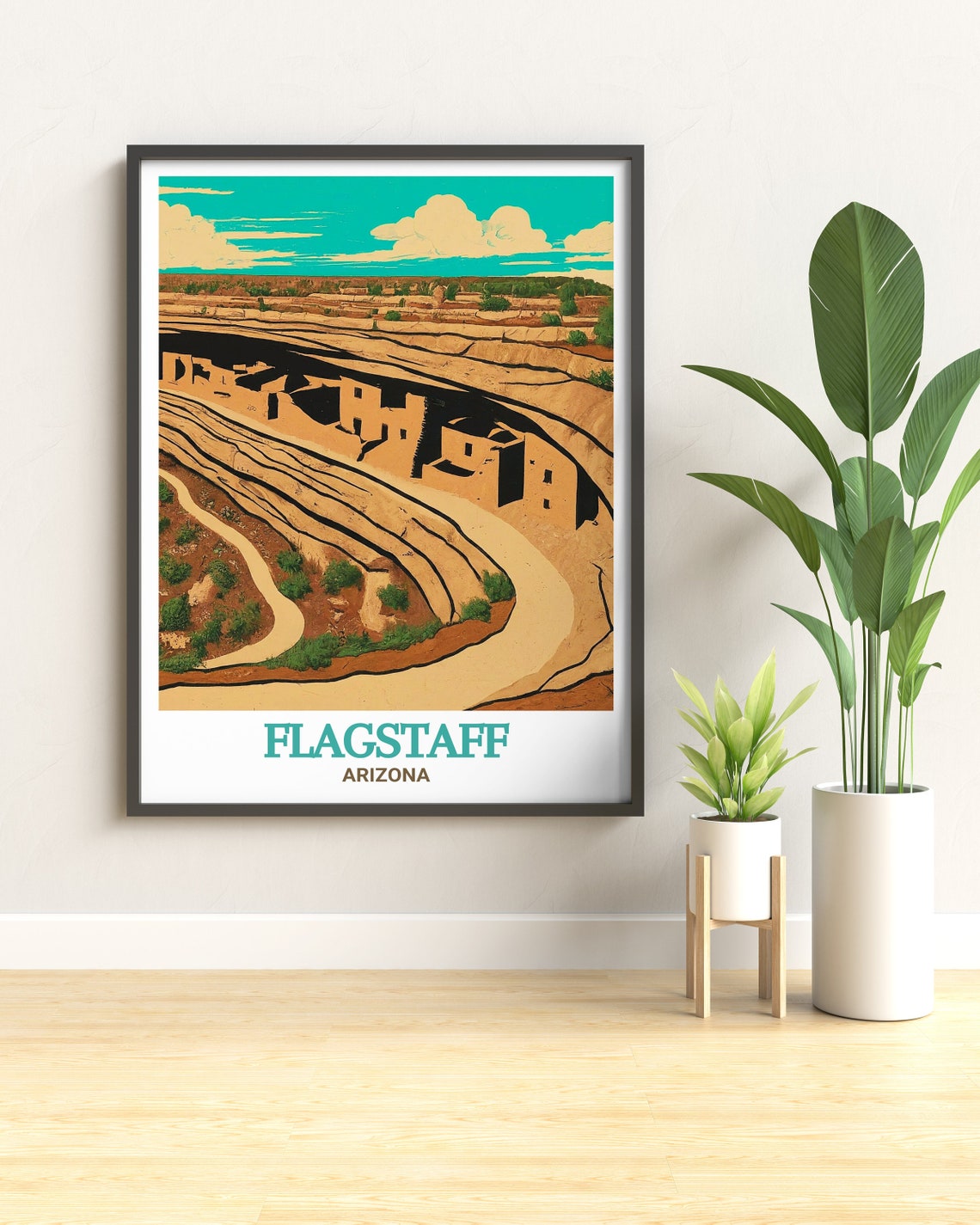 Flagstaff Arizona Walnut Canyon Cliff Dwellings Travel Poster - Image 2