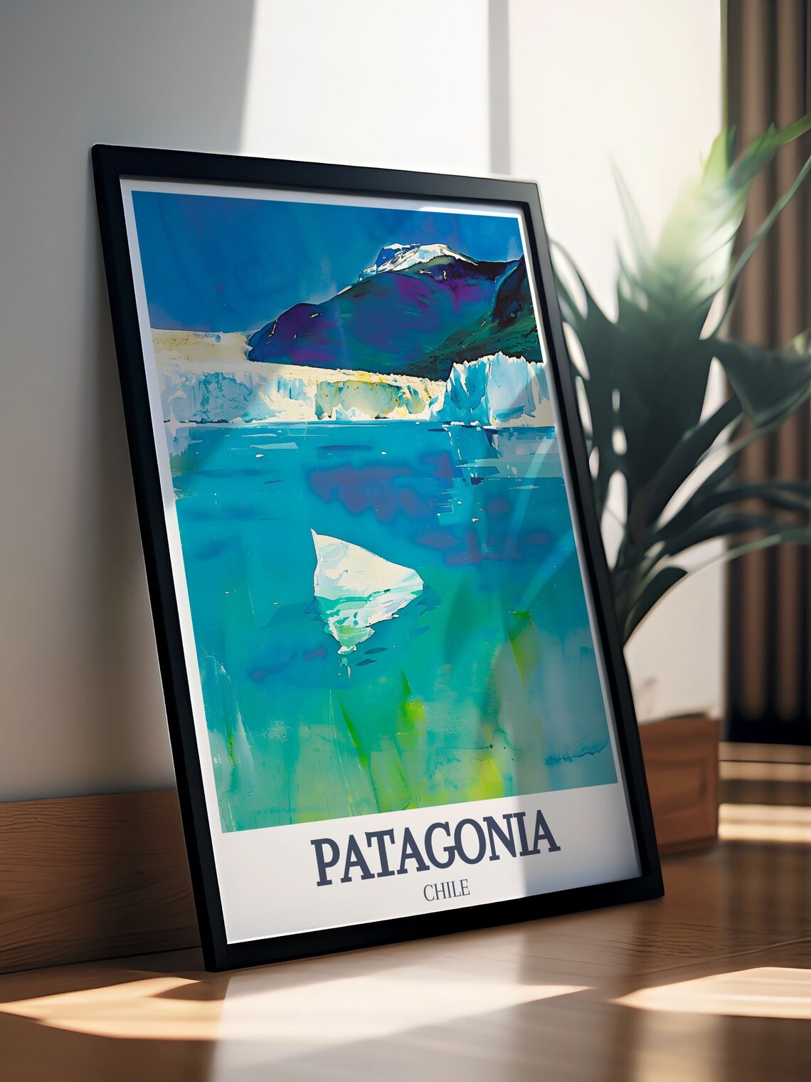 Patagonia Chile Glacier Lagoon Icebergs Snowy Peaks Adventure Poster - Image 3
